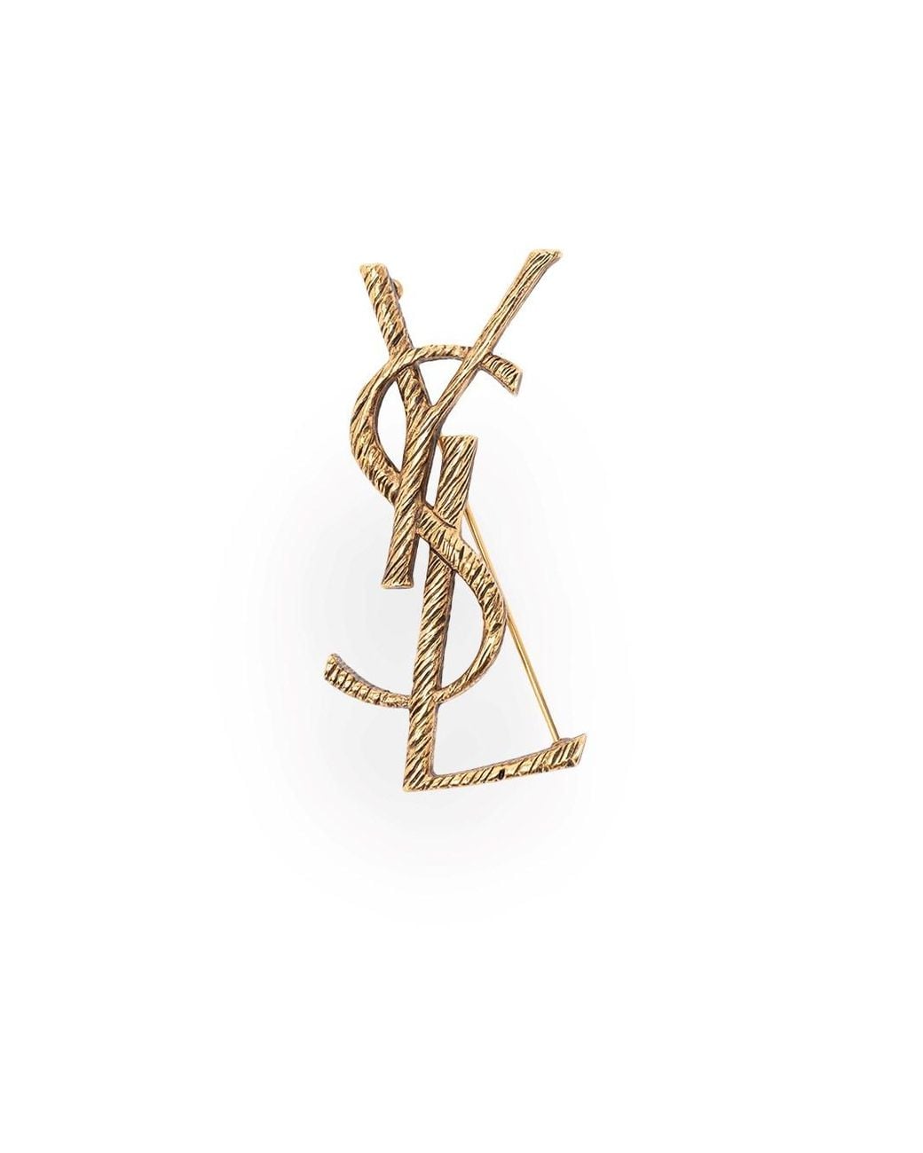 Saint Laurent White Cassandre Brooch