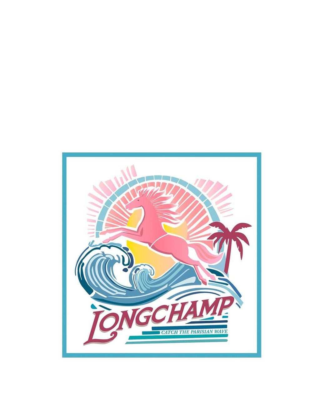 Longchamp White 'La Vague Du Style' Foulard