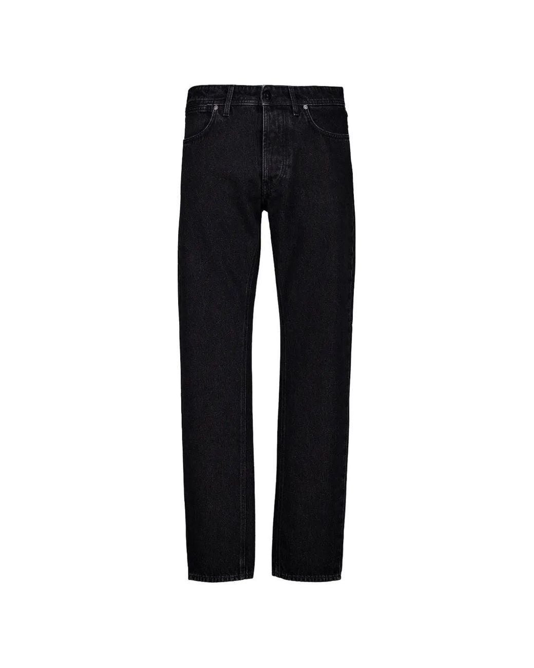 Stone Island Black Denim Research Curved-Pocket Jeans With Star Embroidery for men