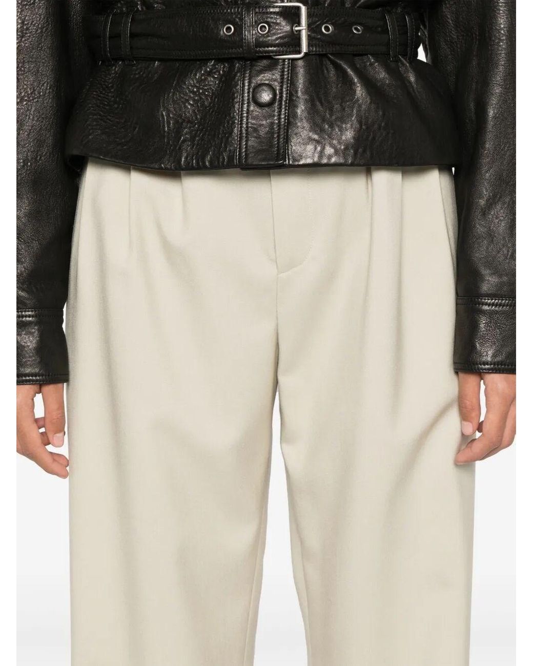 Saint Laurent White Wool Trousers