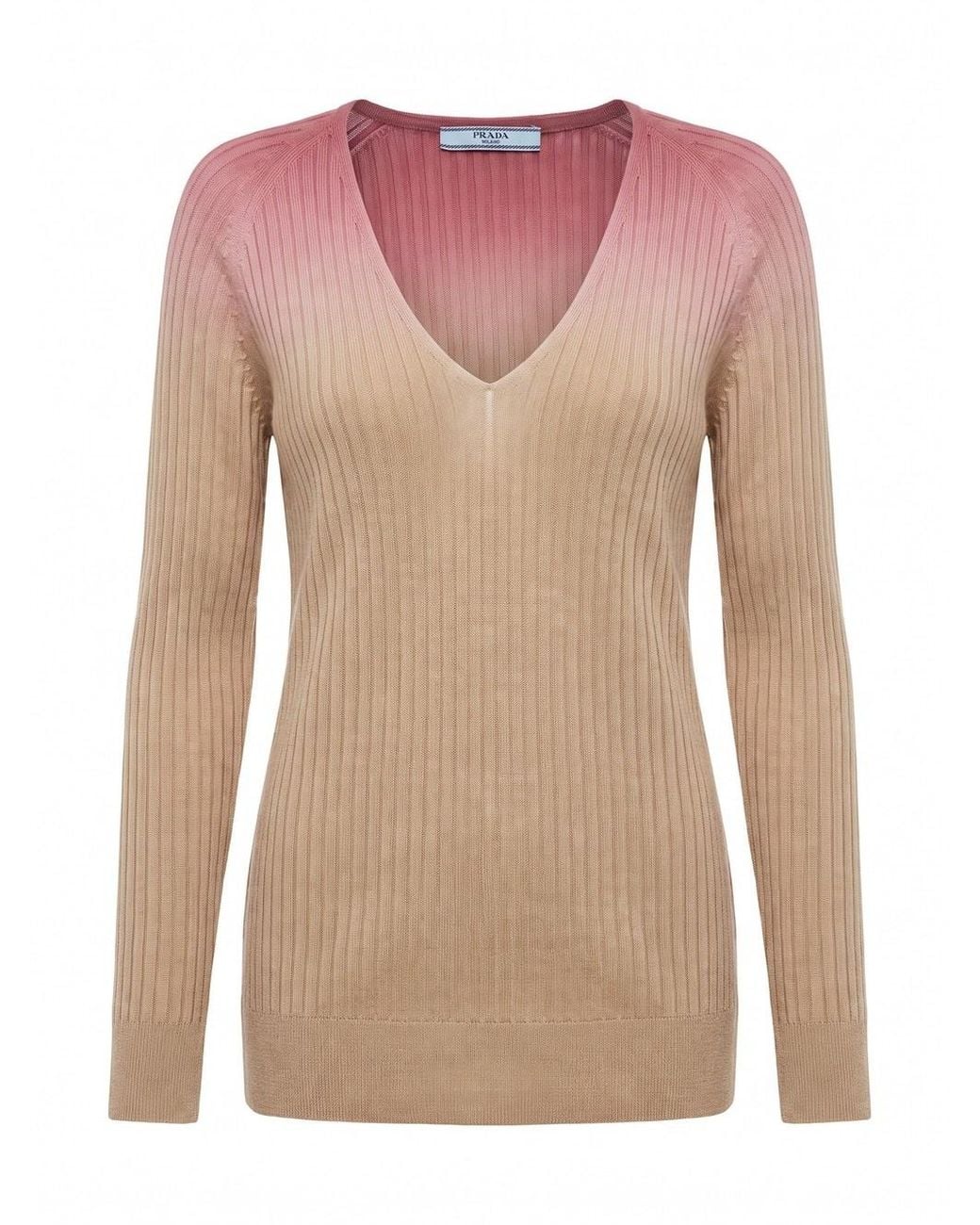 Prada Pink V Neck Tye Dye Sweater