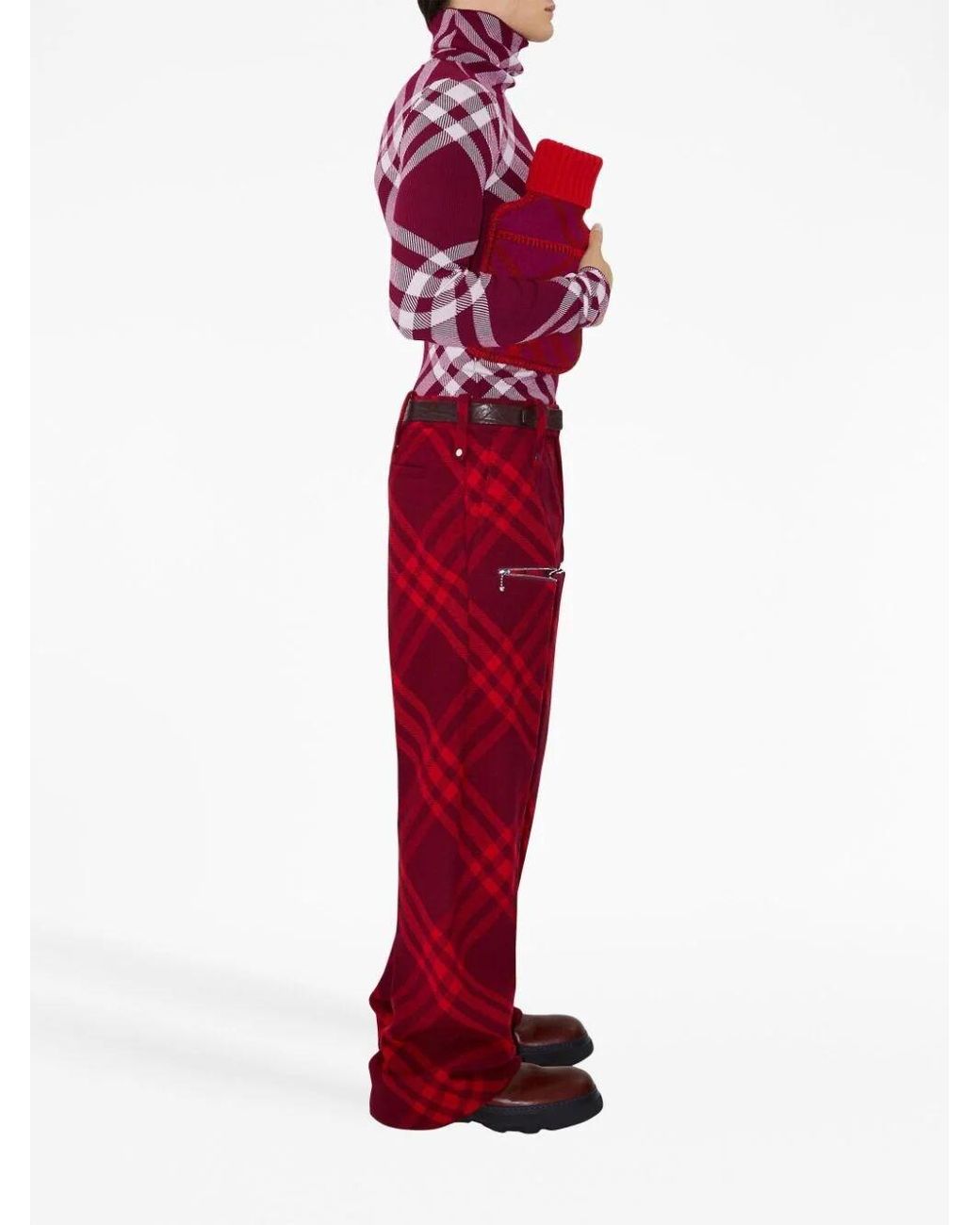 Burberry pants top mens red