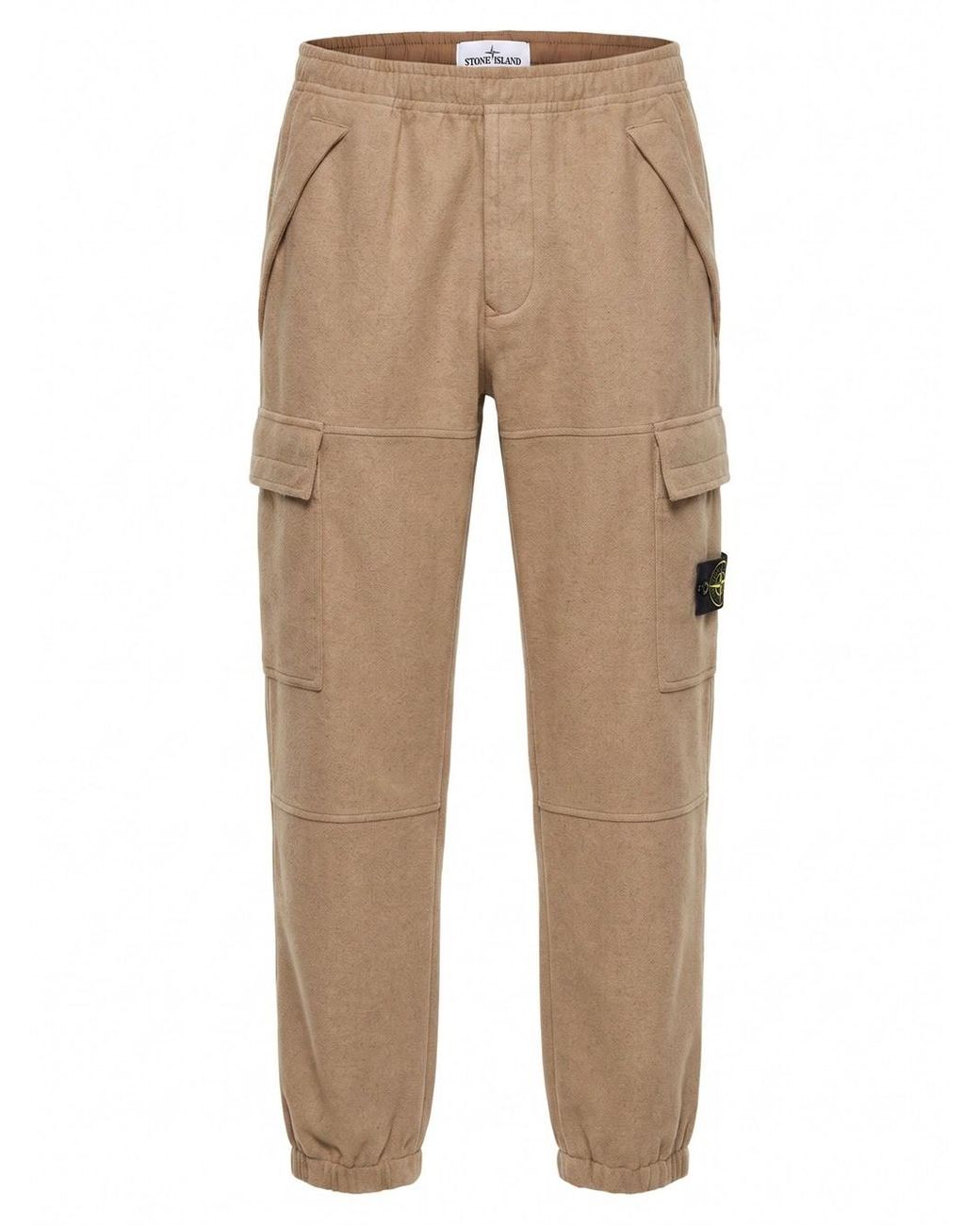Stone Island Natural Wool Nylon Flannel-Tc Pants for men