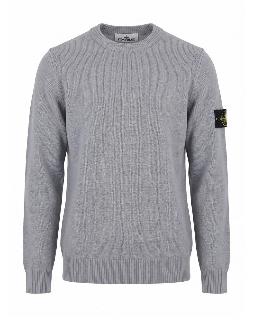 Stone Island Gray Wool Sweater for men