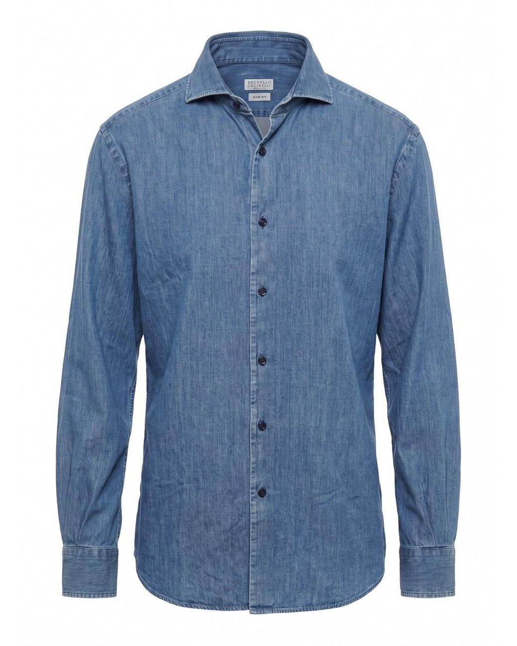 Brunello Cucinelli Blue Denim Shirt for men