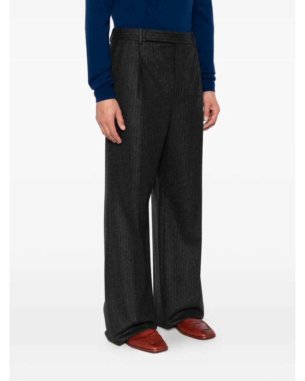 Saint Laurent Gray Fluid Pants for men