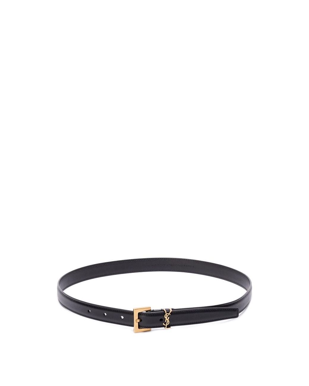 Saint Laurent White Cassandre Thin Belt
