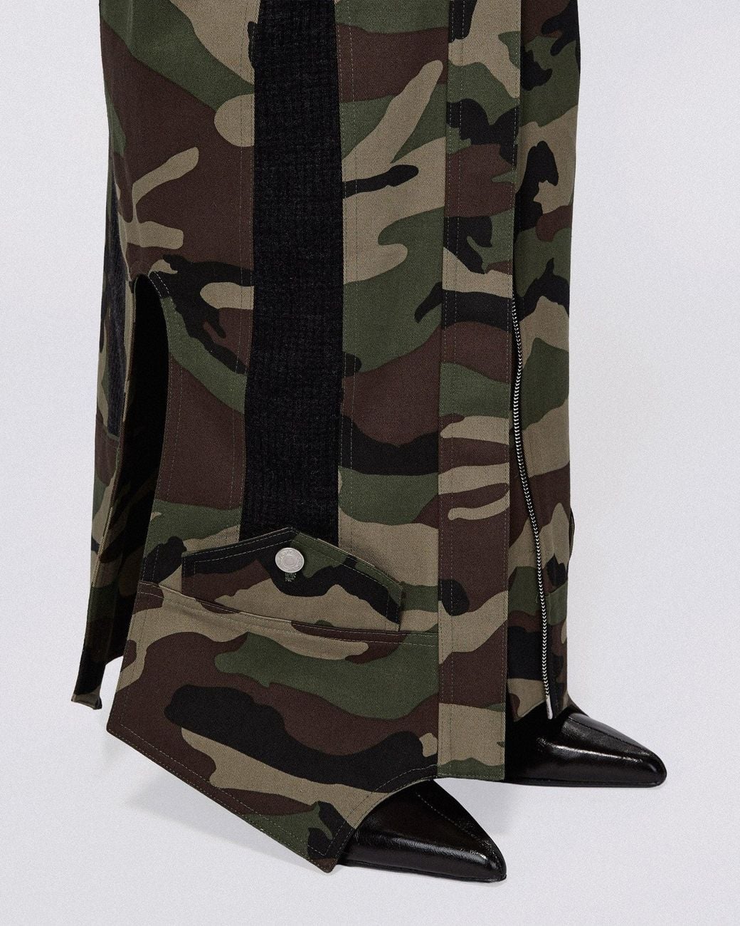 SRVC Studio Green Inverse Cargo Skirt Camo