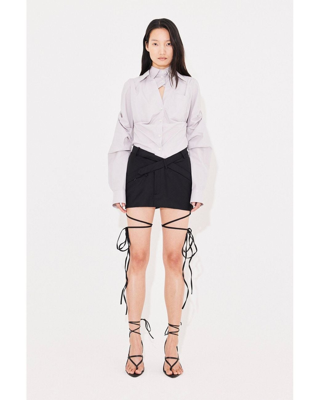 SRVC Studio White Staff Mini Skirt