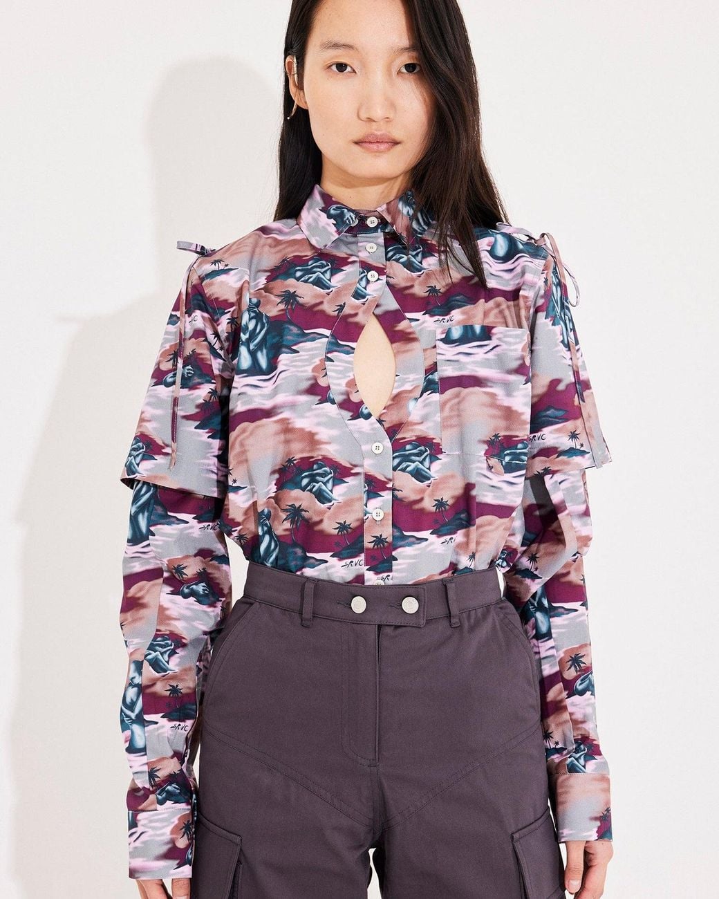 SRVC Studio Purple Hawaiian Shirt Aloha