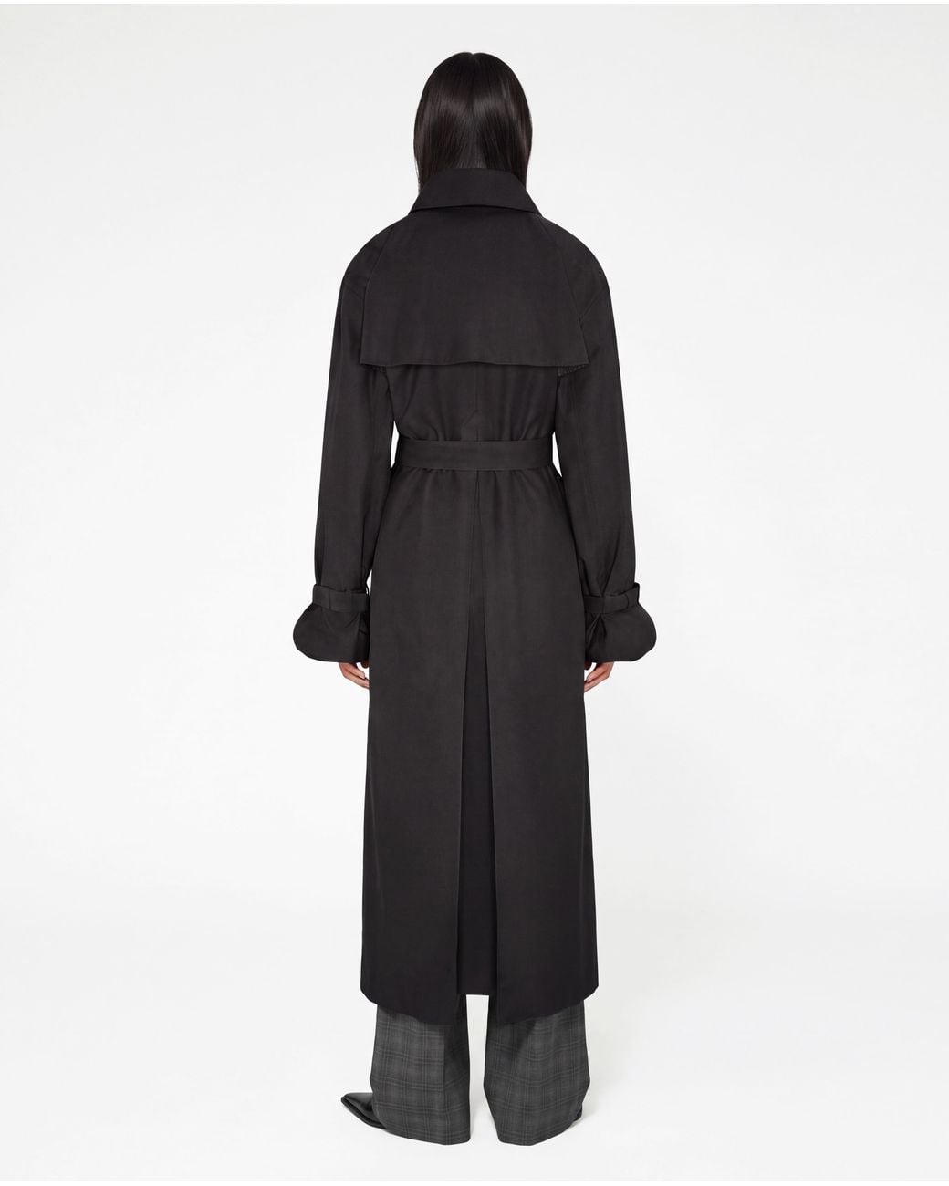 SRVC Studio Black Seren Trench Coat