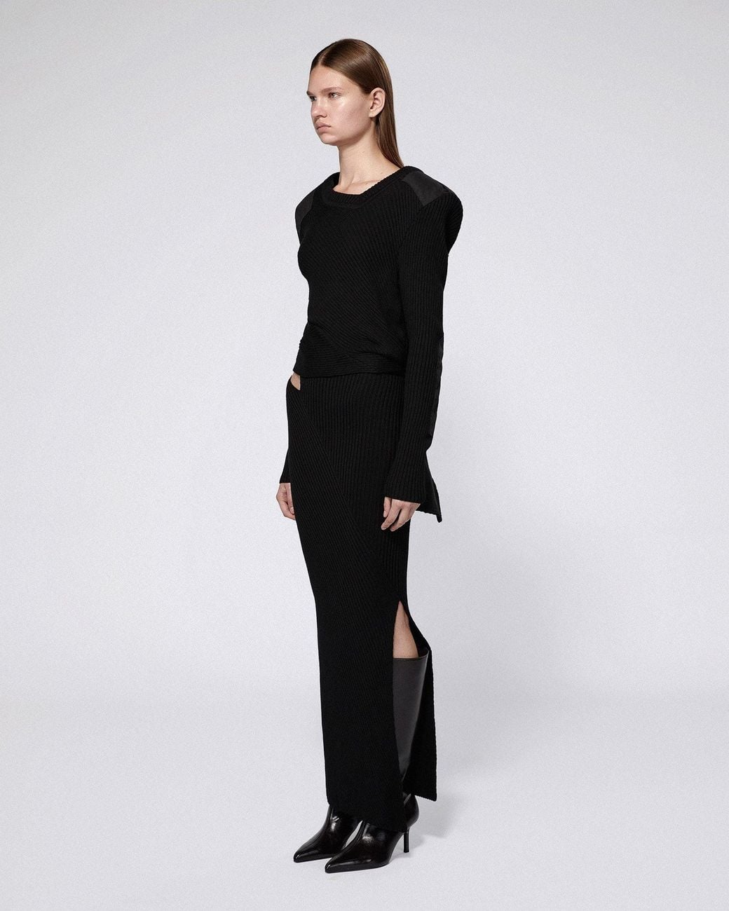 SRVC Studio Black Marshal Knit Skirt