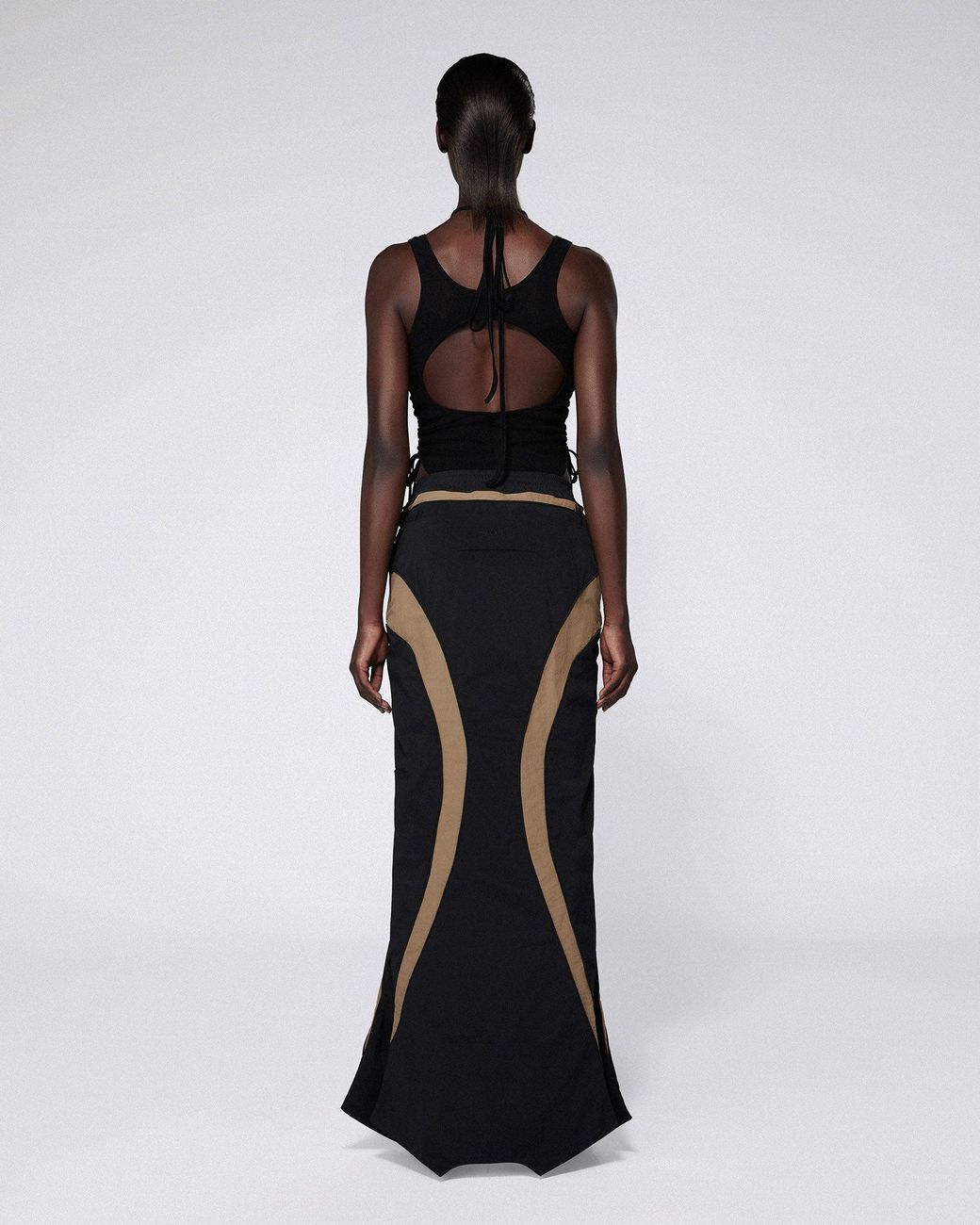 SRVC Studio Black Inverse Track Skirt