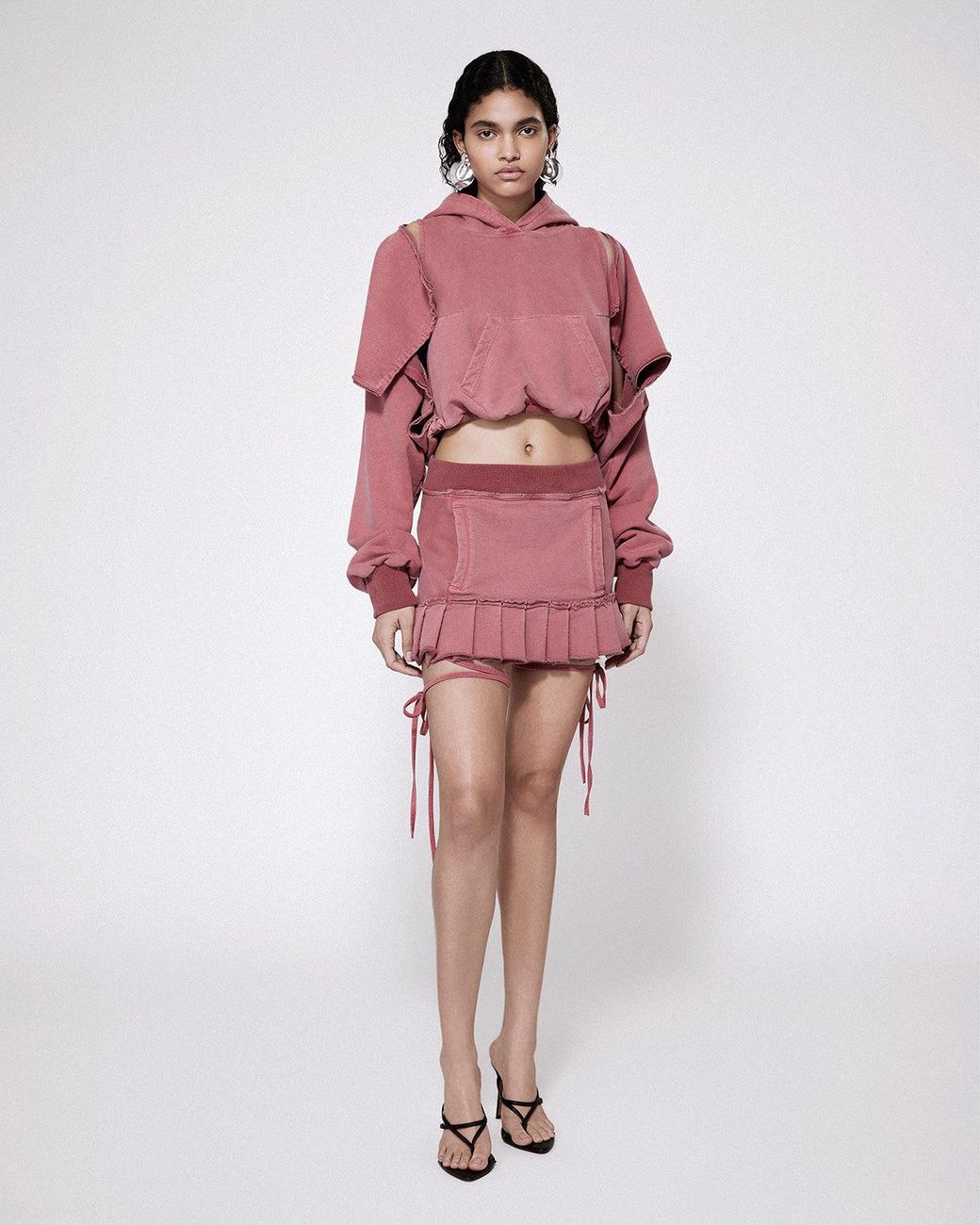 SRVC Studio Pink Cloaked Hoodie