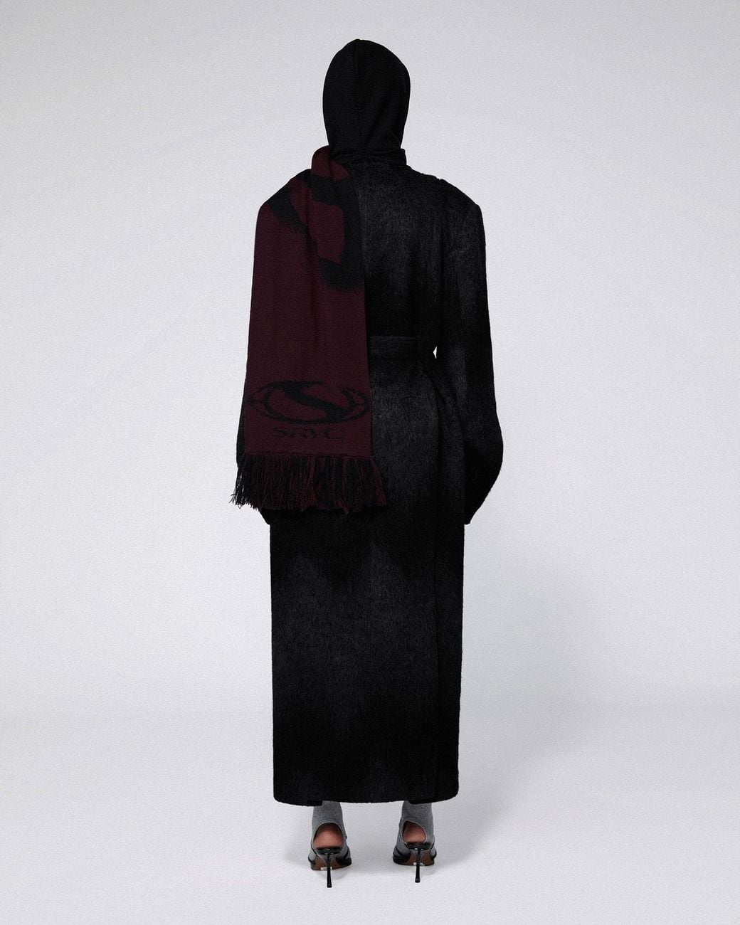 SRVC Studio Purple Srvc Hooded Scarf Bordeaux