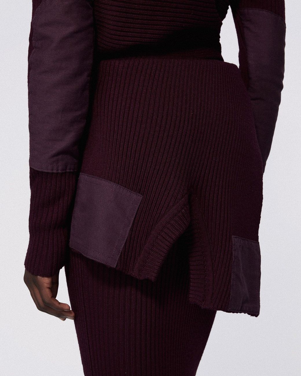 SRVC Studio Red Marshal Knit Skirt Bordeaux