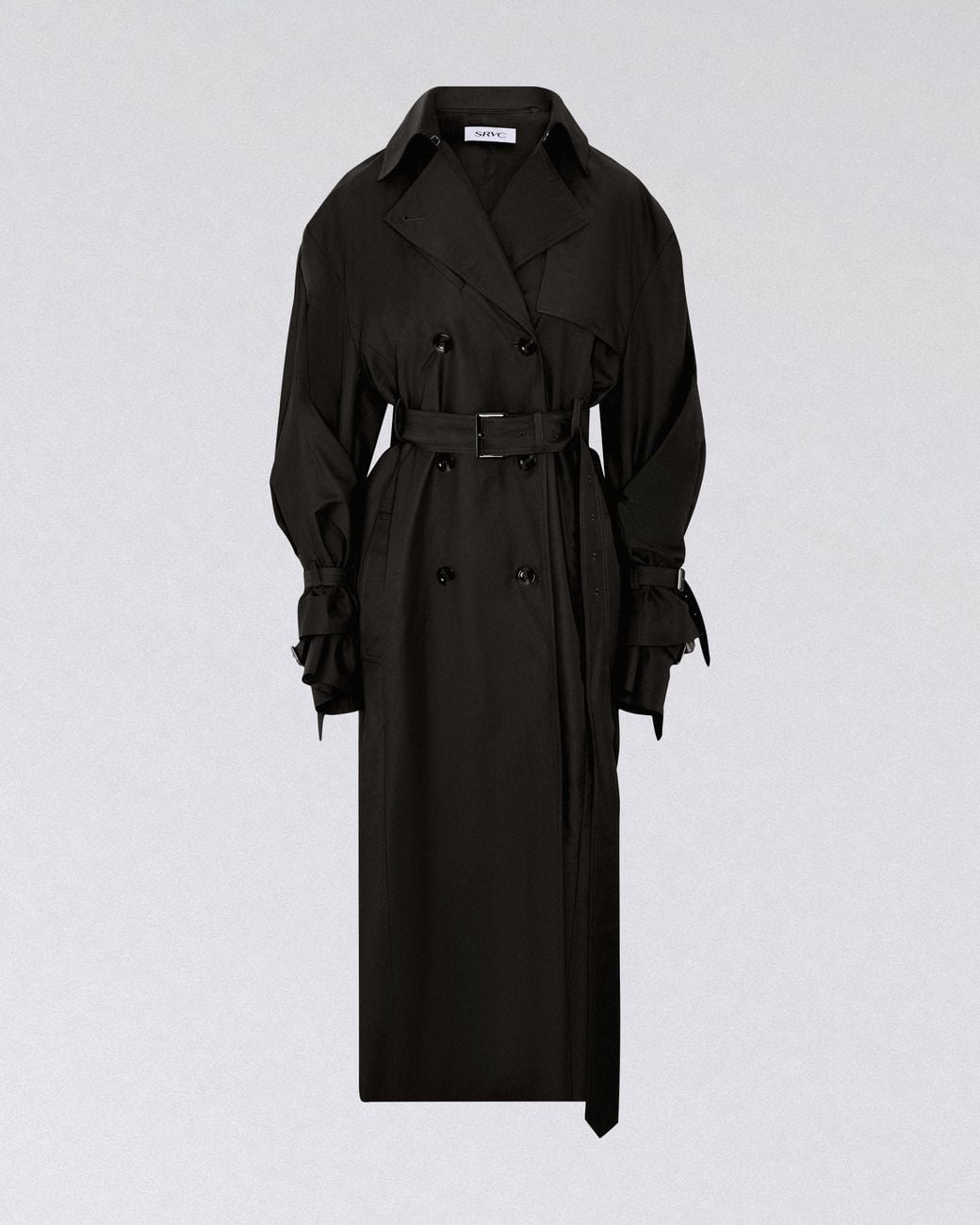 SRVC Studio Black Sentinal Trenchcoat Dark