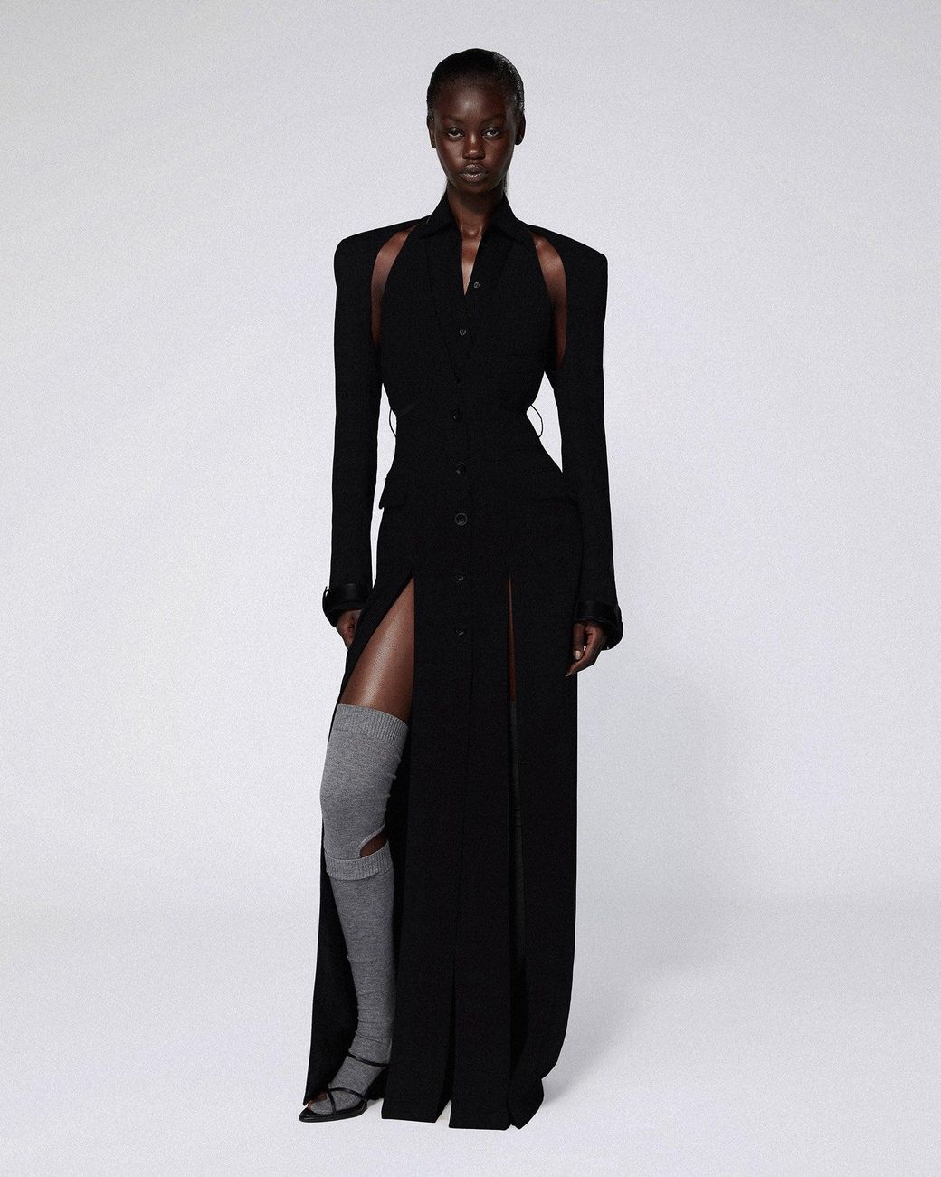 SRVC Studio Black Serpentine Coat