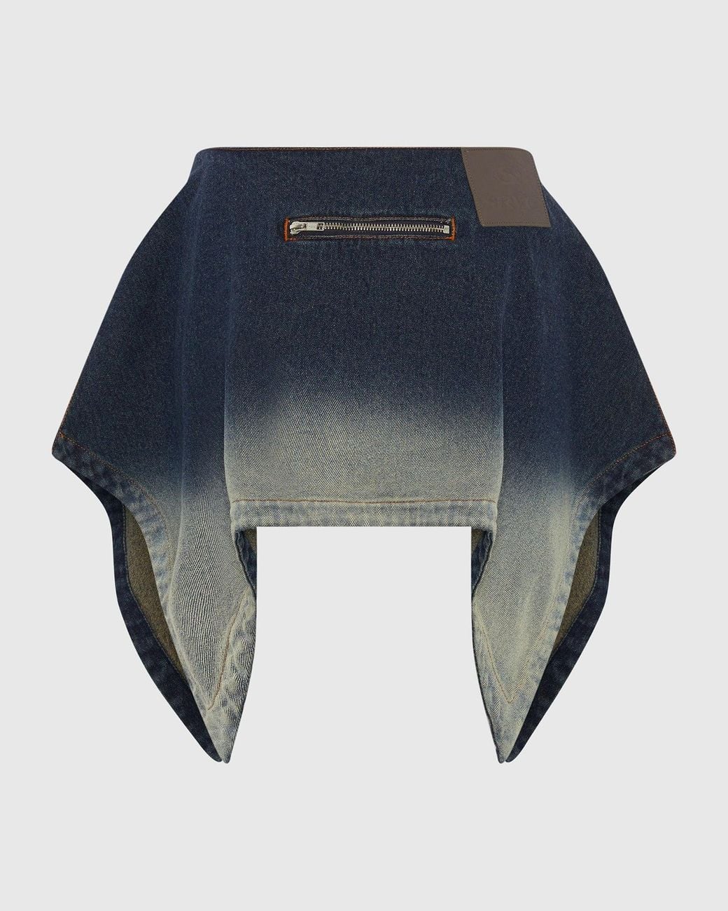 SRVC Studio Blue Serpentine Tailored Skirt Washed