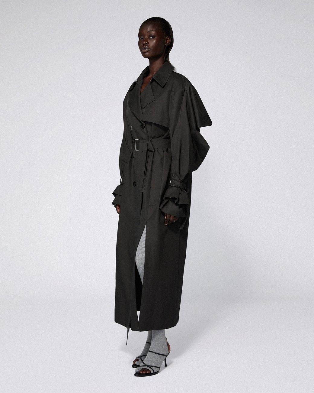 SRVC Studio Black Sentinal Trenchcoat Dark