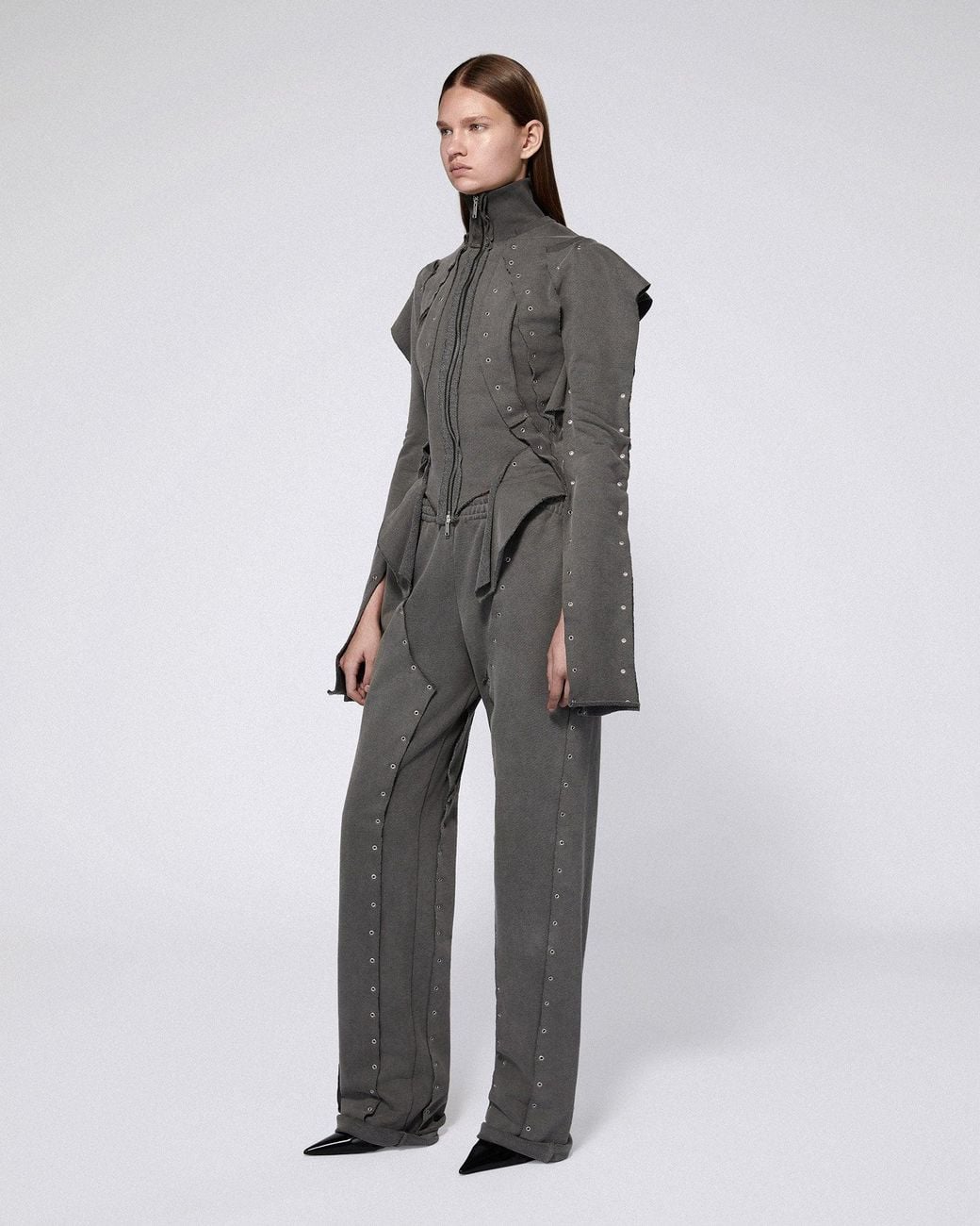 SRVC Studio Gray Eyelet Sweat Pants