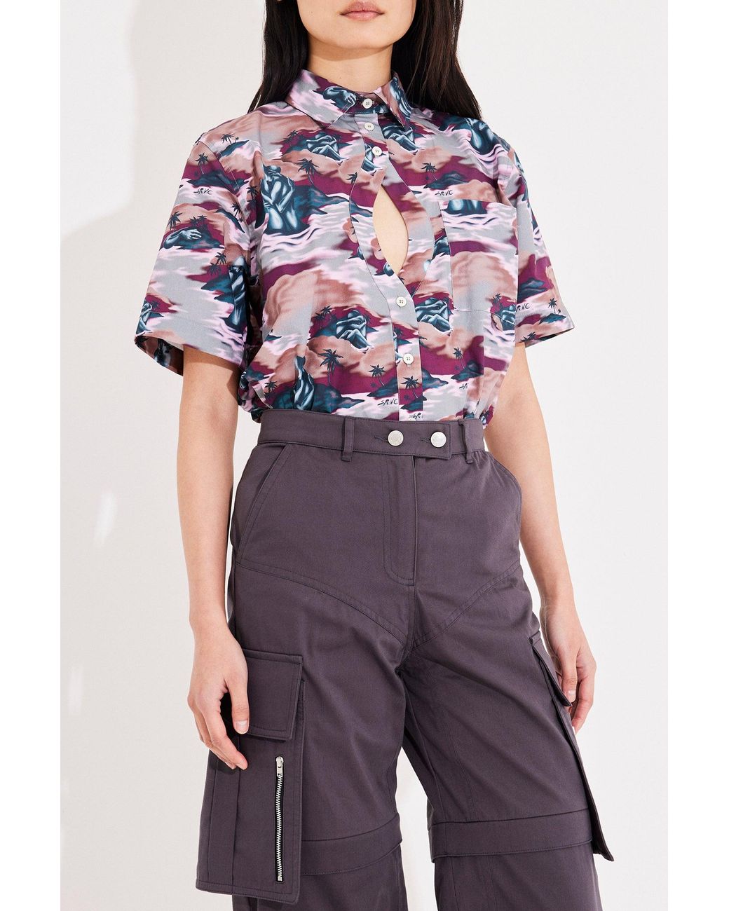 SRVC Studio Purple Hawaiian Shirt Aloha