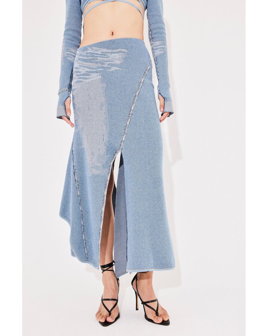 SRVC Studio Blue Denim Siren Skirt