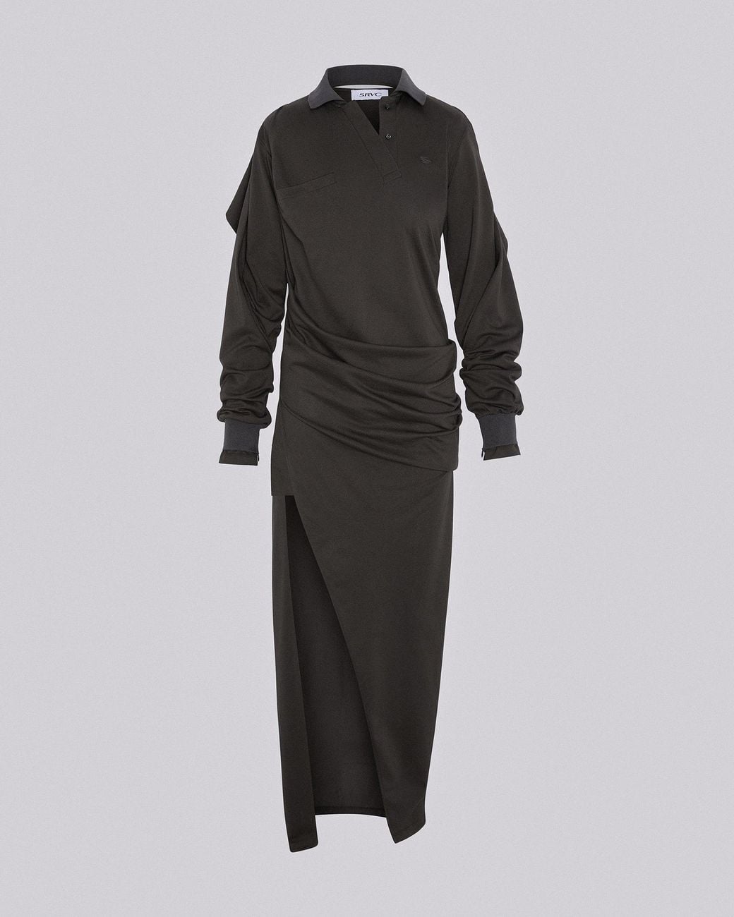 SRVC Studio Black Twisted Polo Dress Mud
