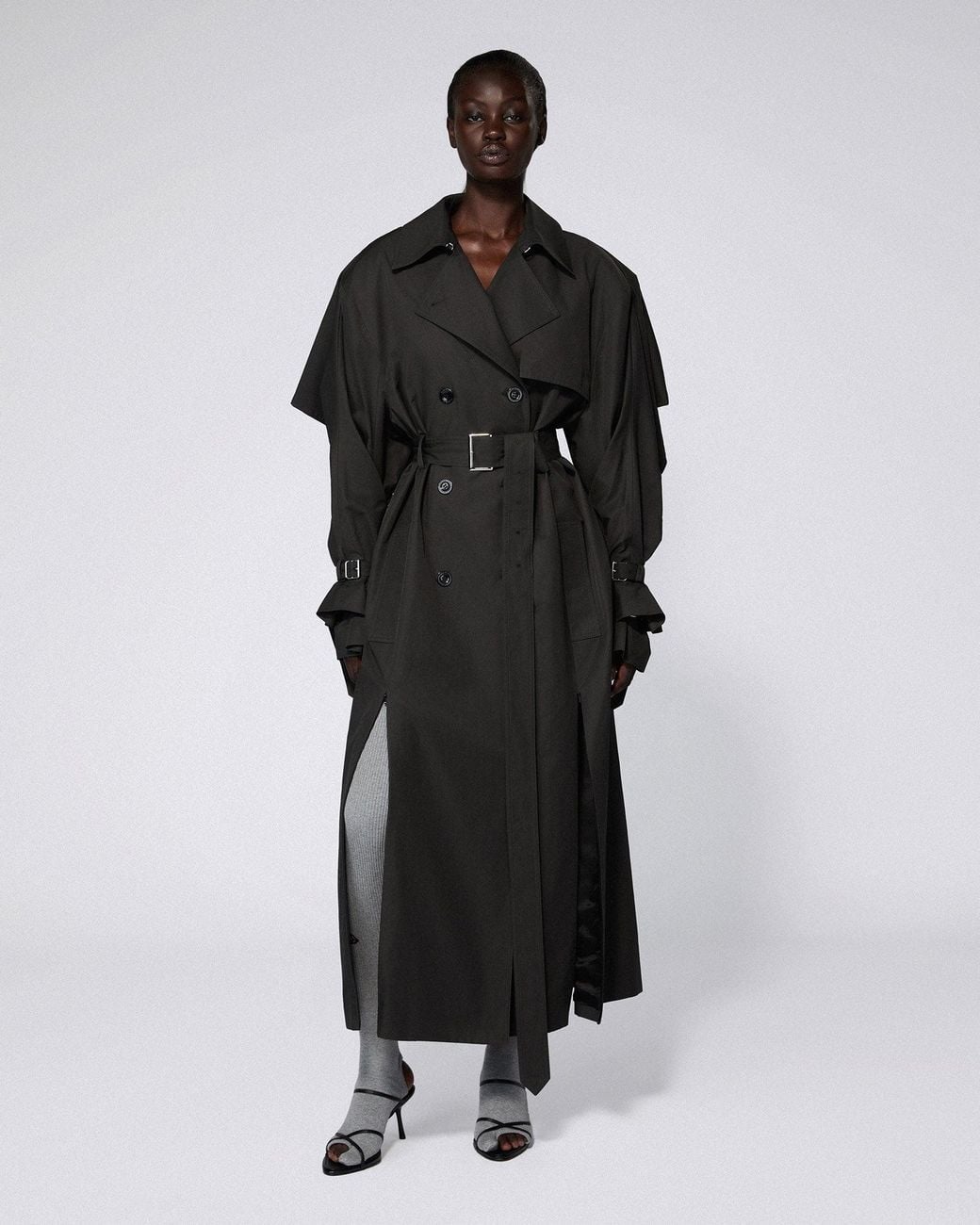 SRVC Studio Black Sentinal Trenchcoat Dark