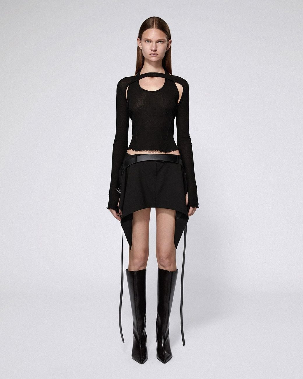 SRVC Studio Black Harness Long Sleeve Top