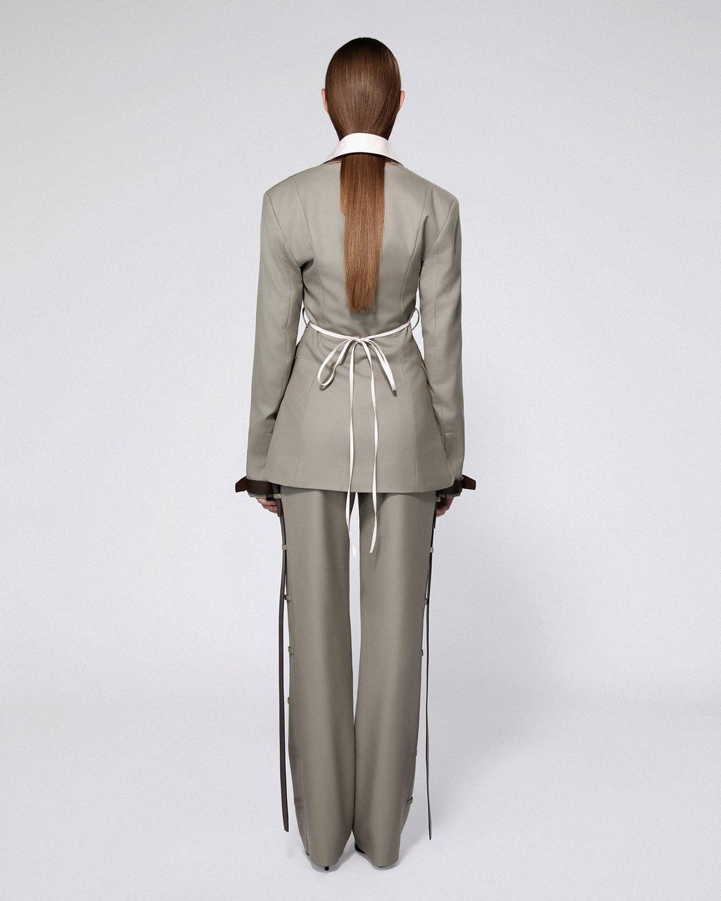 SRVC Studio Natural Serpentine Tailored Jacket Burnt Sage