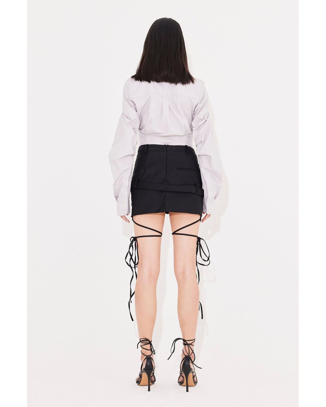 SRVC Studio White Staff Mini Skirt
