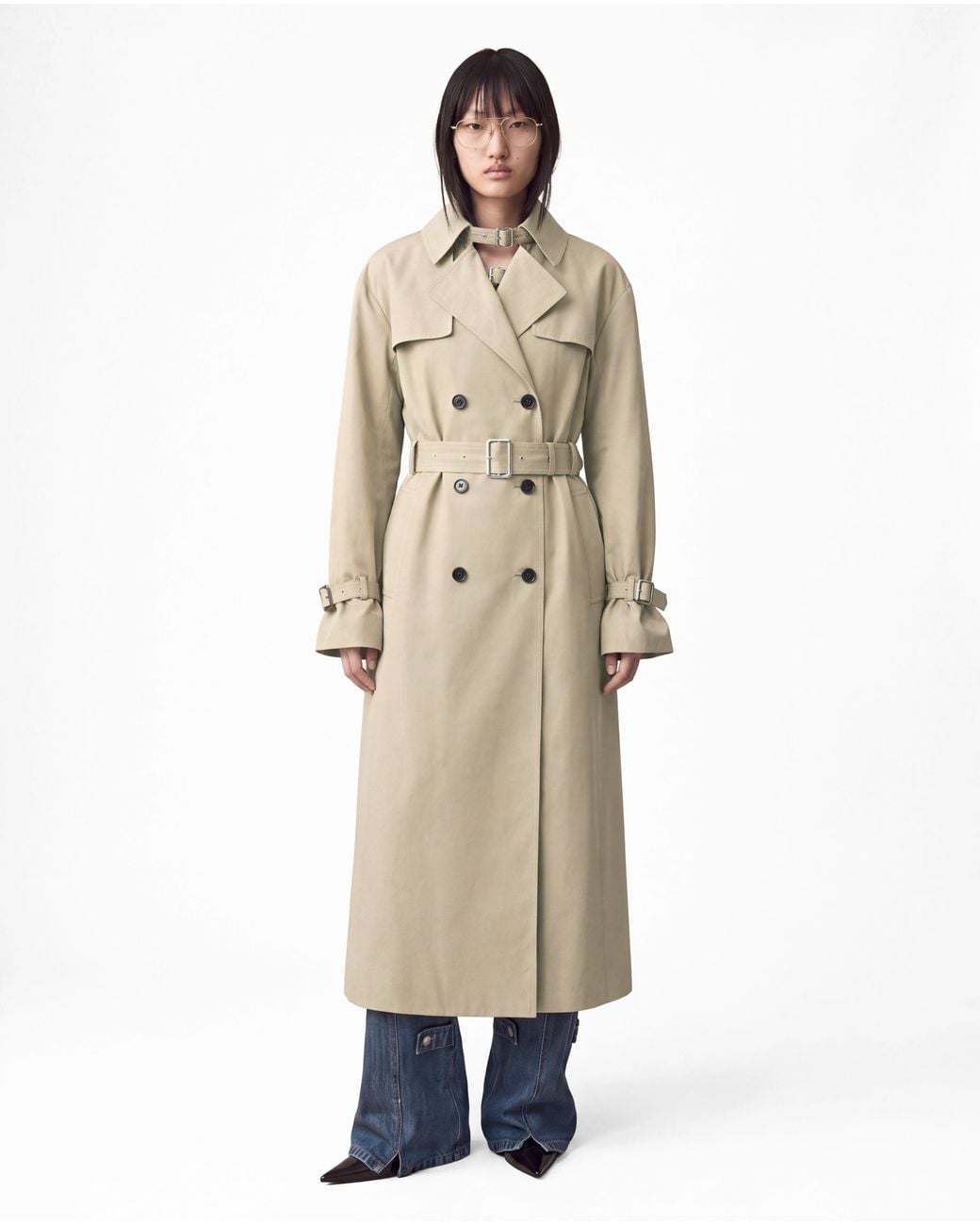 SRVC Studio White Seren Trench Coat Light