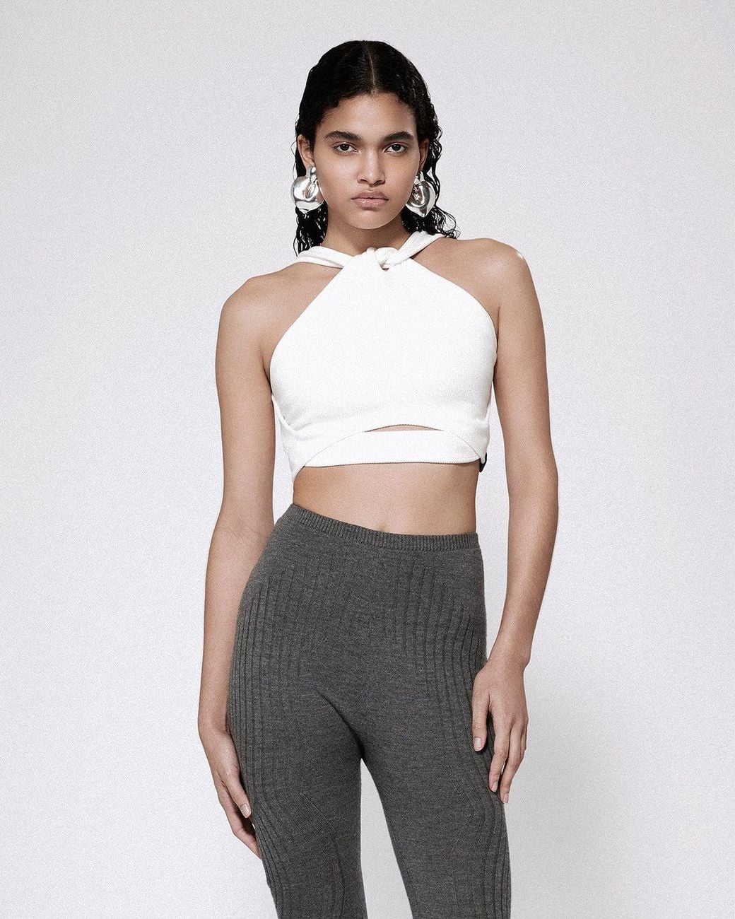 SRVC Studio Gray Asuka Bralette Rib Jersey