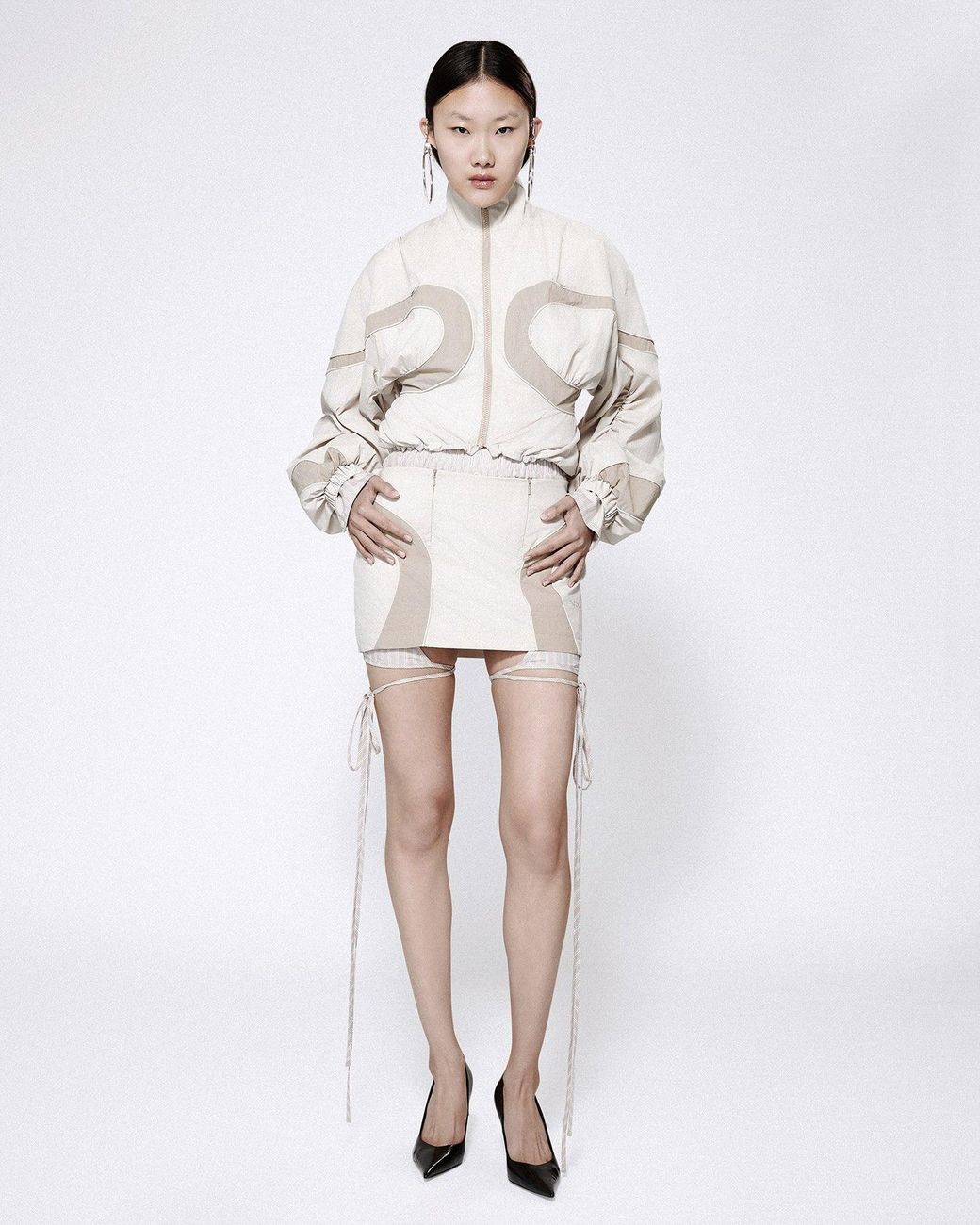 SRVC Studio White Miami Chap Skirt Sand