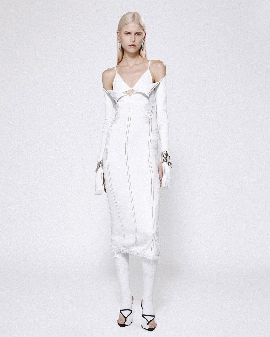 SRVC Studio White Bikini Knit Dress Denim