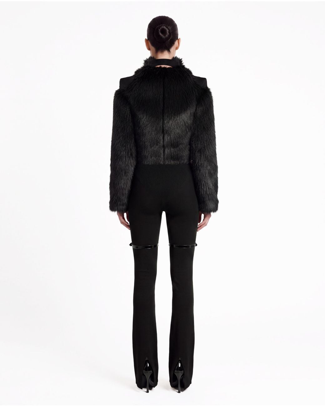 SRVC Studio Black Lyra Faux Fur Jacket