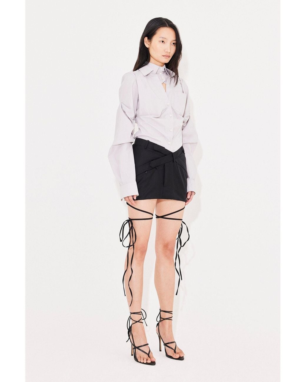 SRVC Studio White Staff Mini Skirt