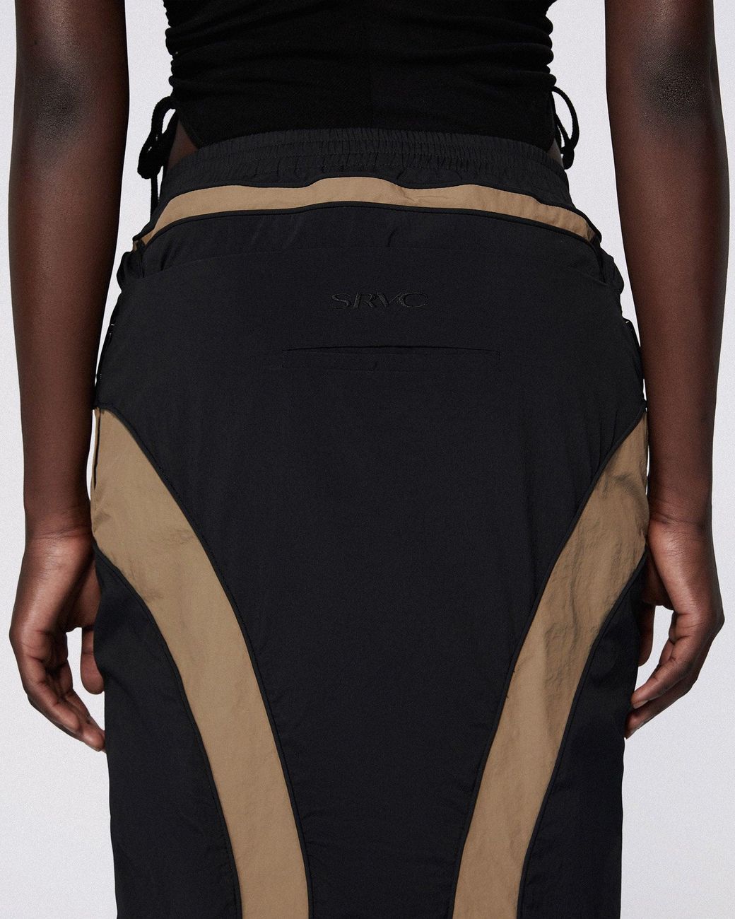 SRVC Studio Black Inverse Track Skirt