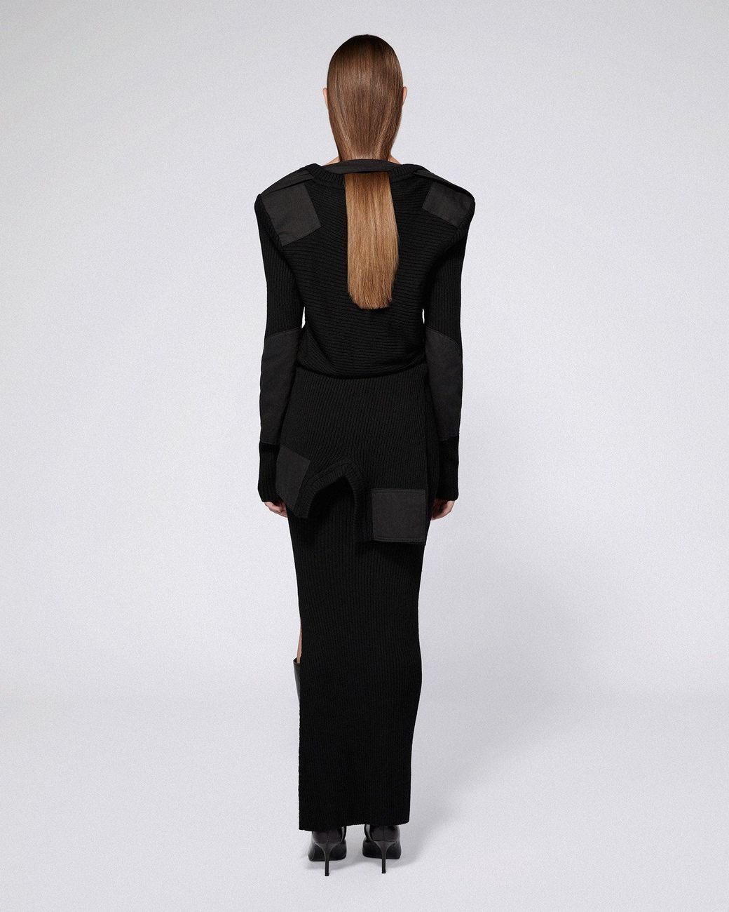 SRVC Studio Black Marshal Knit Skirt