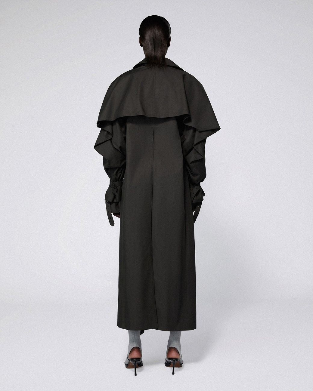 SRVC Studio Black Sentinal Trenchcoat Dark