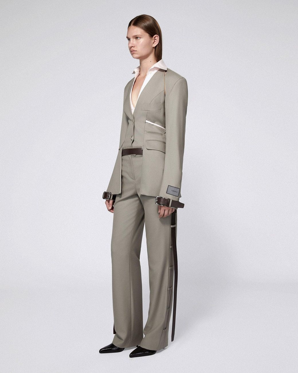SRVC Studio Natural Serpentine Tailored Jacket Burnt Sage