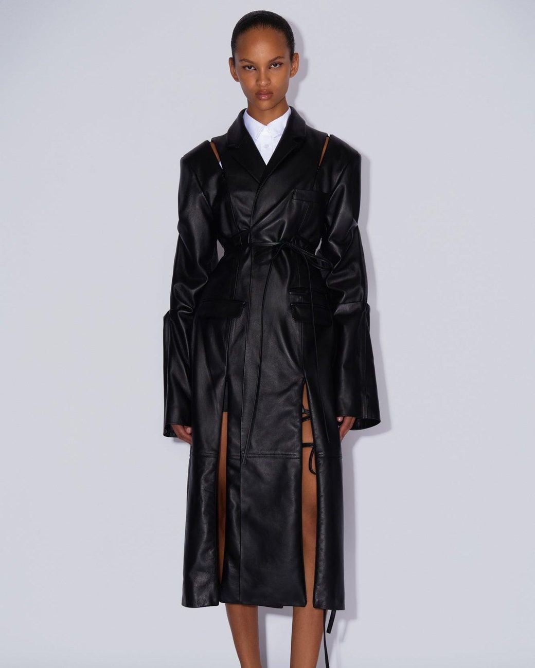 SRVC Studio Black Slash Long Jacket
