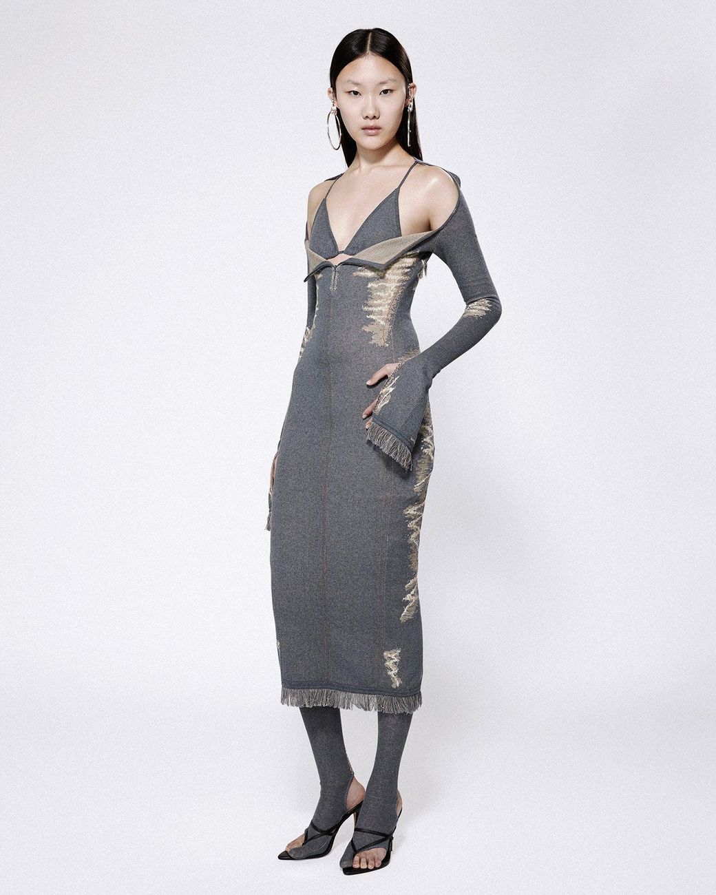 SRVC Studio Gray Bikini Knit Dress Denim