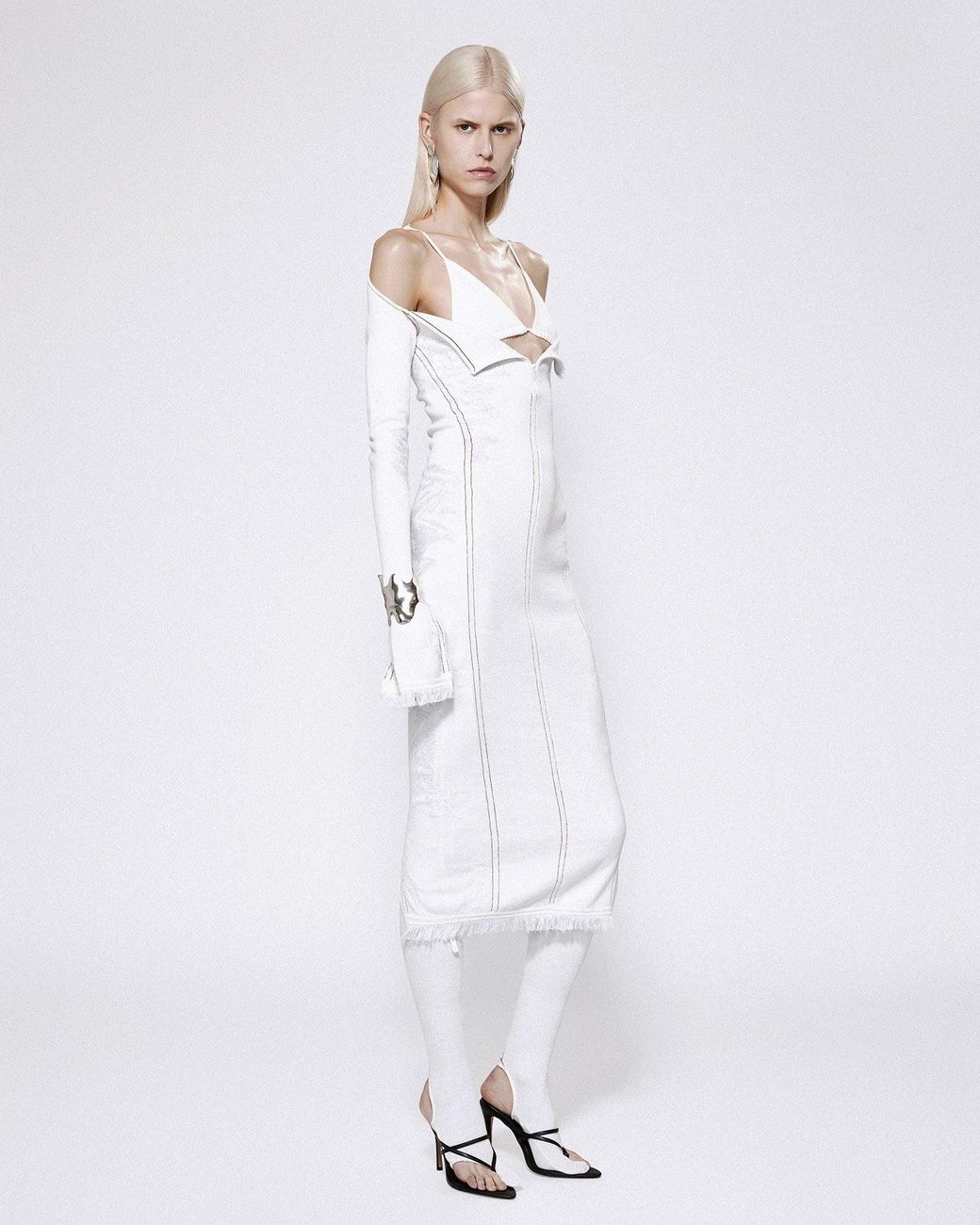 SRVC Studio White Bikini Knit Dress Denim