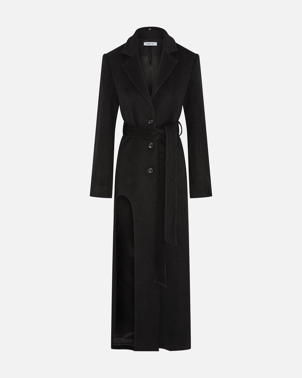 SRVC Studio Black Raven Coat With Detachable Faux Fur