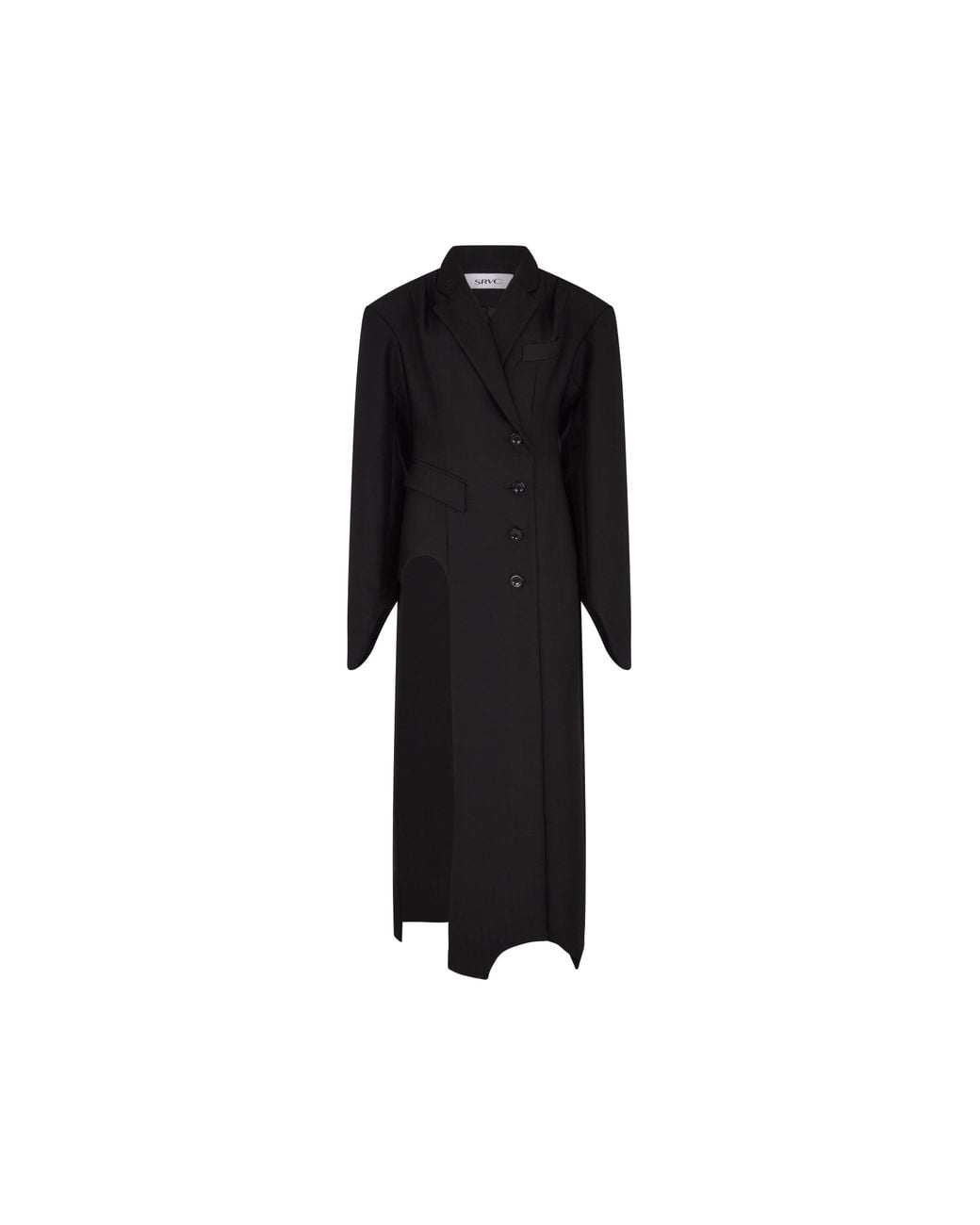 SRVC Studio Black Inverse Wool Coat