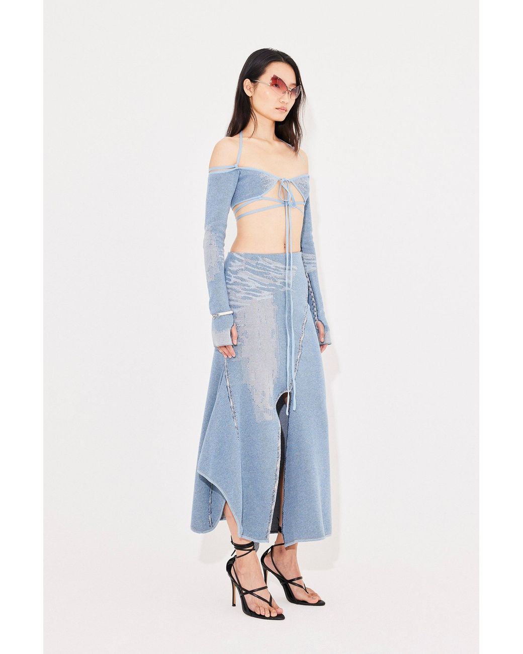 SRVC Studio Blue Denim Siren Skirt