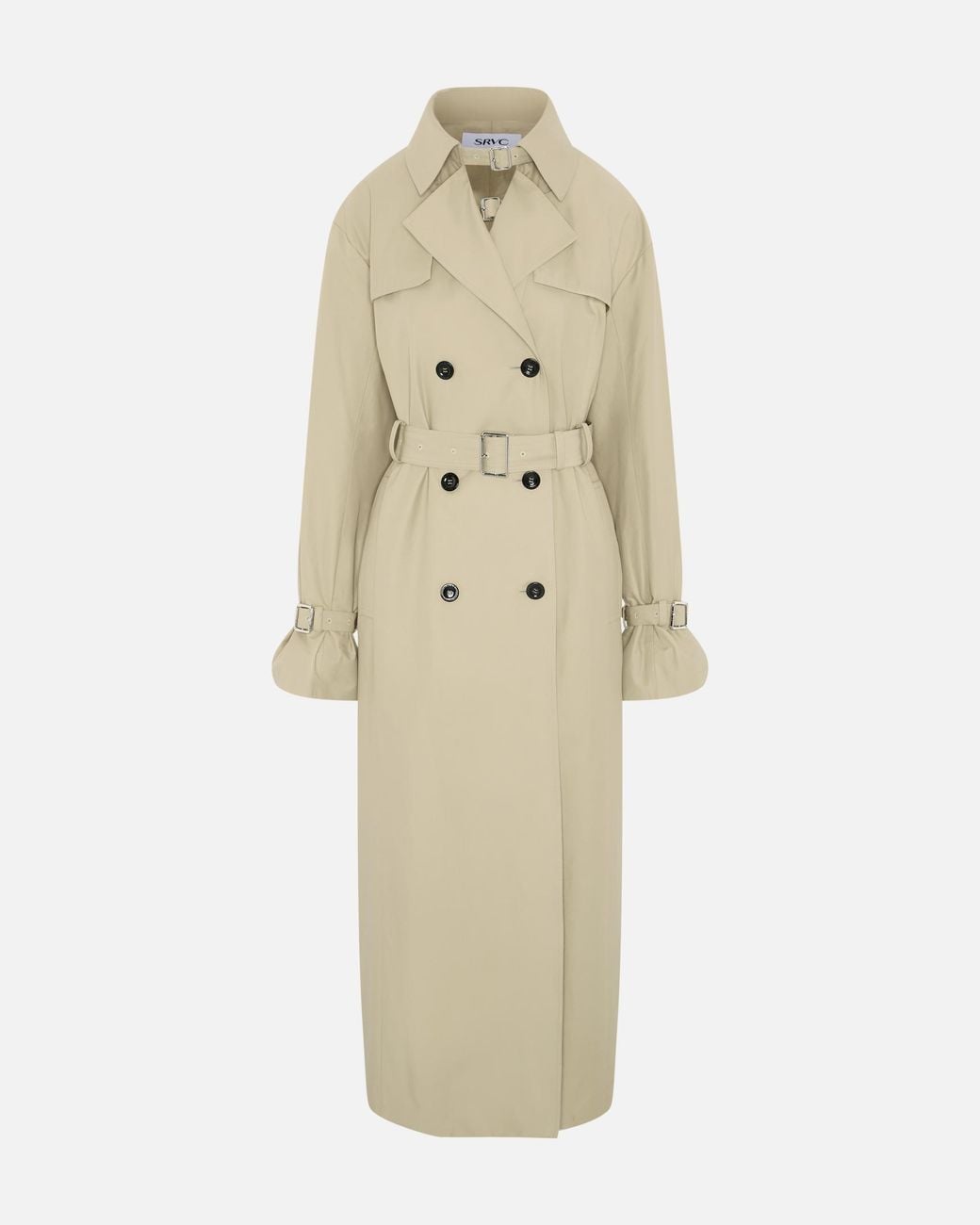 SRVC Studio White Seren Trench Coat Light
