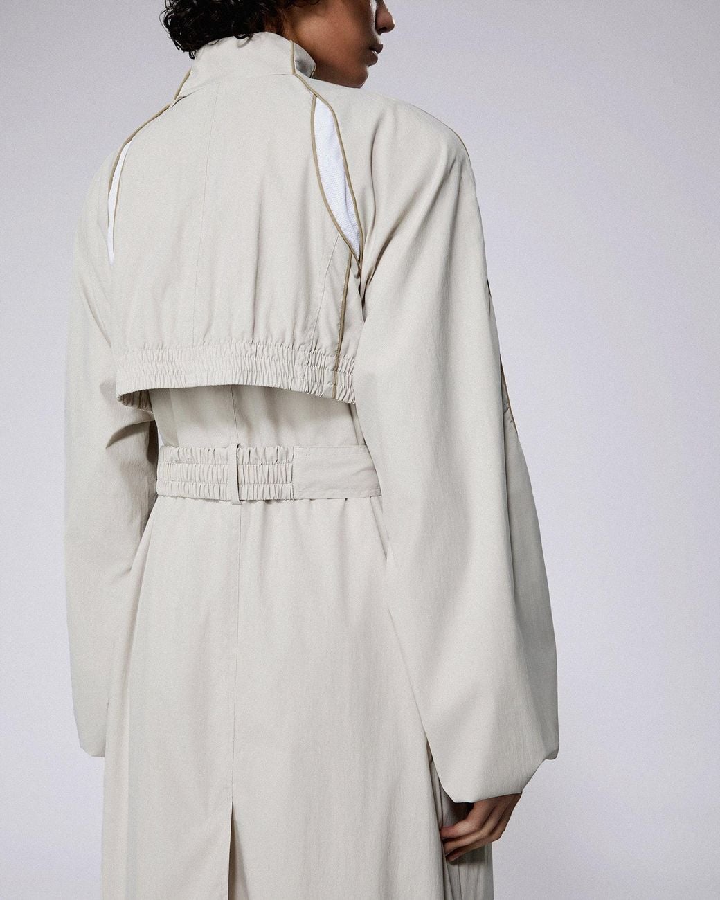 SRVC Studio White Slash Track Coat Stone